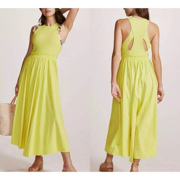 Anthropologie Daily Practice Jump High Yellow Maxi Cutout Sundress Size … - Picture 4 of 11